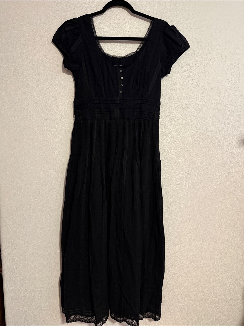 J.Crew Lace-Trim Pintuck Midi Dress - Picture 2 of 9